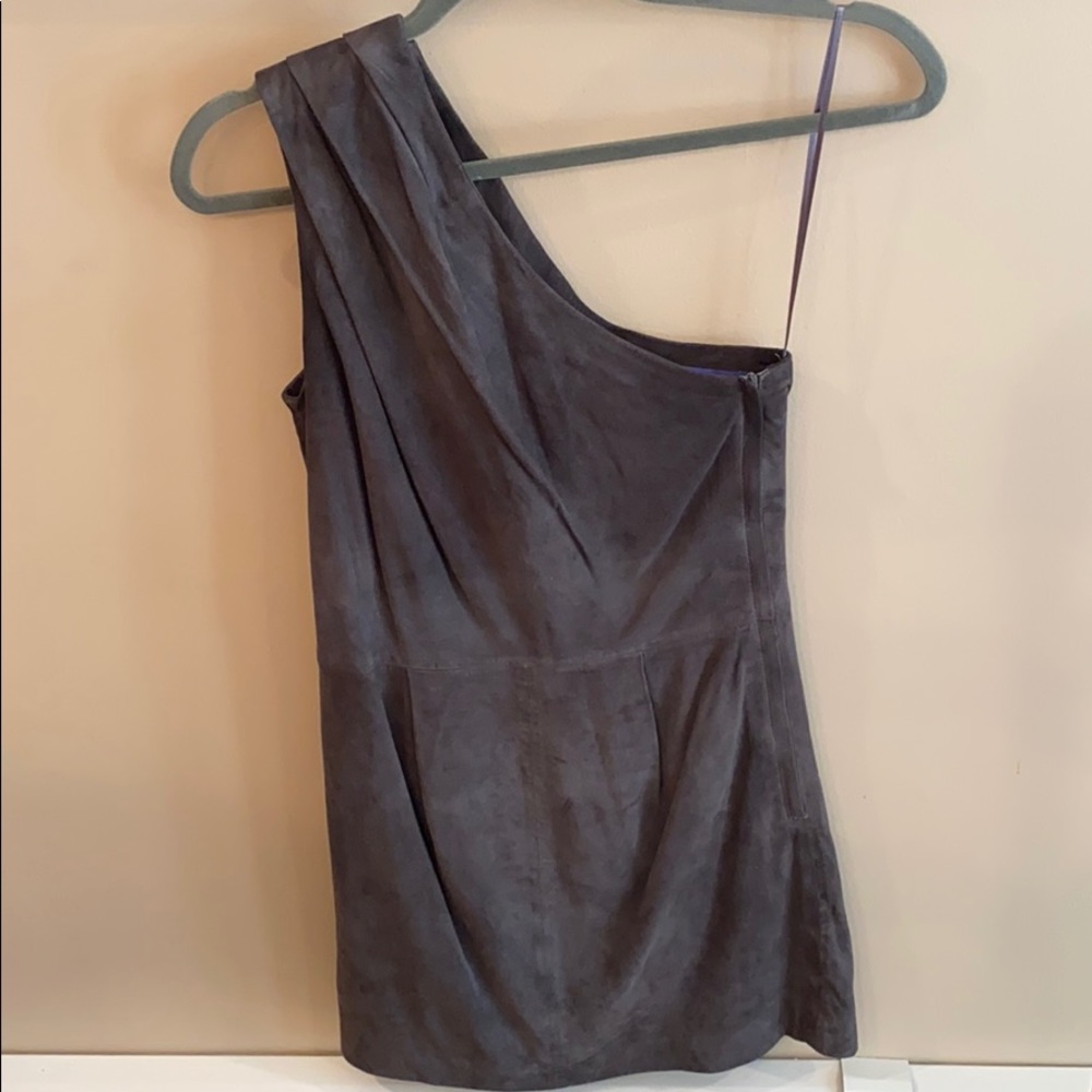 Jimmy Choo For H&M Grey One Shoulder Dress Sz 4 - image 5